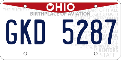 OH license plate GKD5287