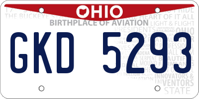 OH license plate GKD5293