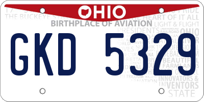 OH license plate GKD5329