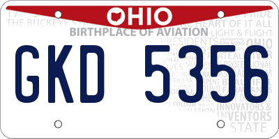 OH license plate GKD5356
