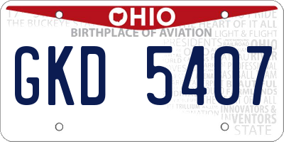 OH license plate GKD5407