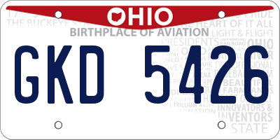 OH license plate GKD5426