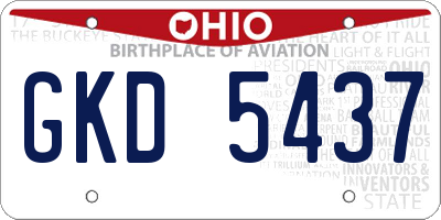 OH license plate GKD5437