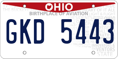 OH license plate GKD5443