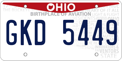 OH license plate GKD5449
