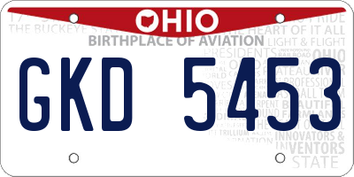 OH license plate GKD5453
