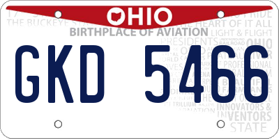 OH license plate GKD5466