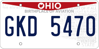 OH license plate GKD5470