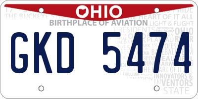 OH license plate GKD5474