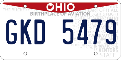 OH license plate GKD5479