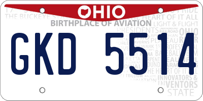 OH license plate GKD5514