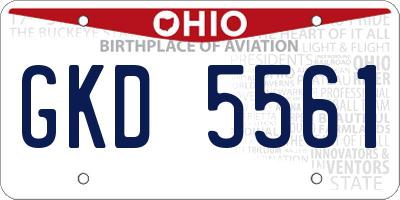 OH license plate GKD5561