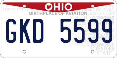 OH license plate GKD5599