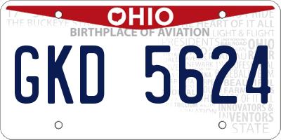 OH license plate GKD5624