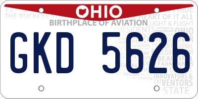 OH license plate GKD5626