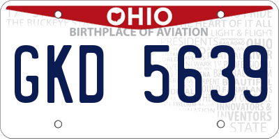 OH license plate GKD5639