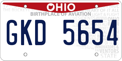OH license plate GKD5654