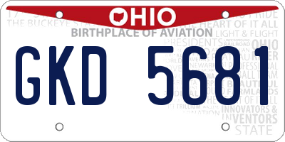 OH license plate GKD5681