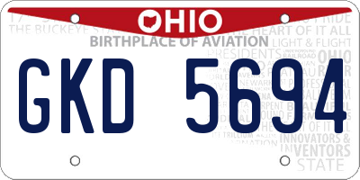 OH license plate GKD5694