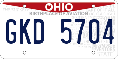 OH license plate GKD5704