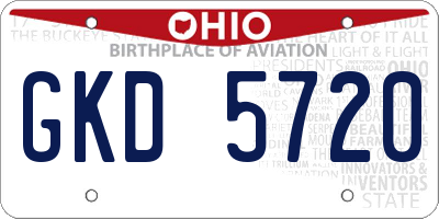 OH license plate GKD5720