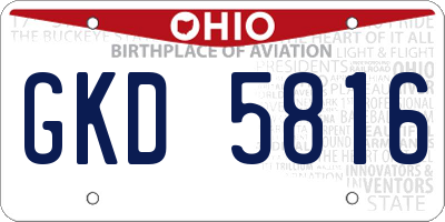 OH license plate GKD5816