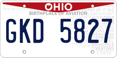 OH license plate GKD5827