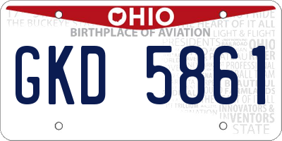 OH license plate GKD5861