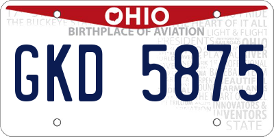 OH license plate GKD5875