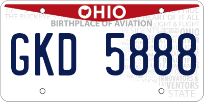 OH license plate GKD5888