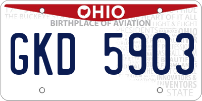 OH license plate GKD5903
