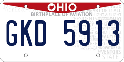 OH license plate GKD5913