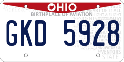 OH license plate GKD5928