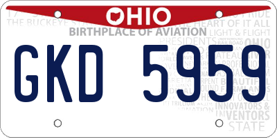 OH license plate GKD5959