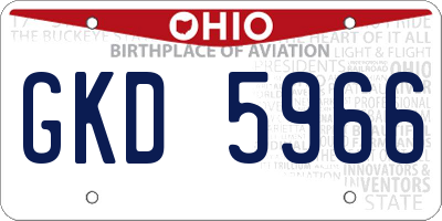 OH license plate GKD5966