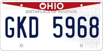 OH license plate GKD5968