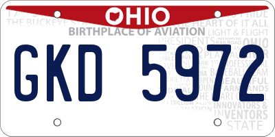OH license plate GKD5972