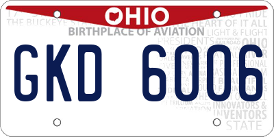 OH license plate GKD6006