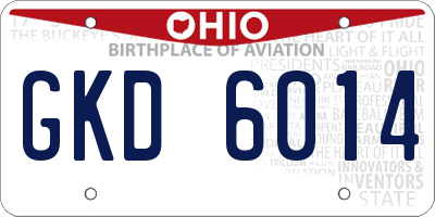OH license plate GKD6014