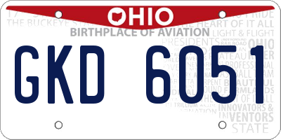 OH license plate GKD6051