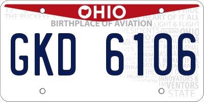 OH license plate GKD6106