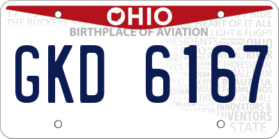 OH license plate GKD6167