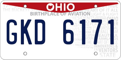 OH license plate GKD6171