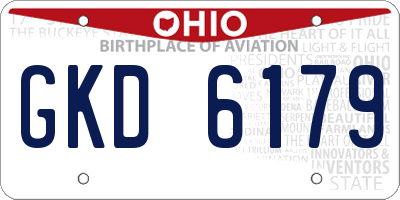 OH license plate GKD6179