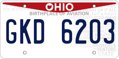 OH license plate GKD6203