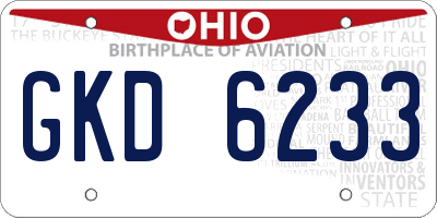 OH license plate GKD6233