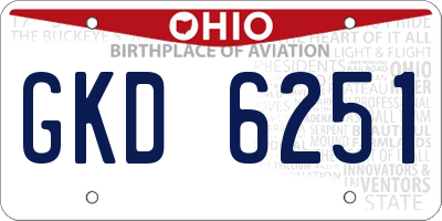 OH license plate GKD6251