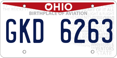 OH license plate GKD6263