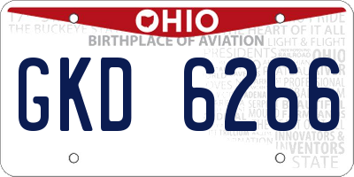 OH license plate GKD6266