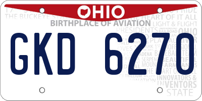 OH license plate GKD6270
